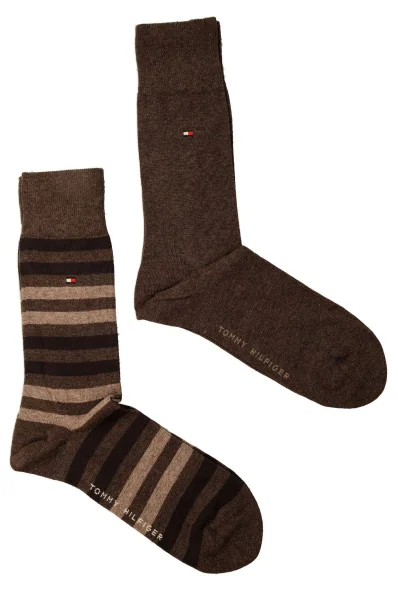 Čarape 2-pack Tommy Hilfiger smeđa