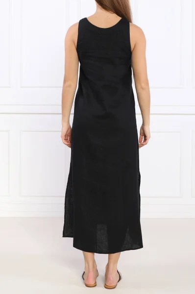 Lanena haljina DKNY crna