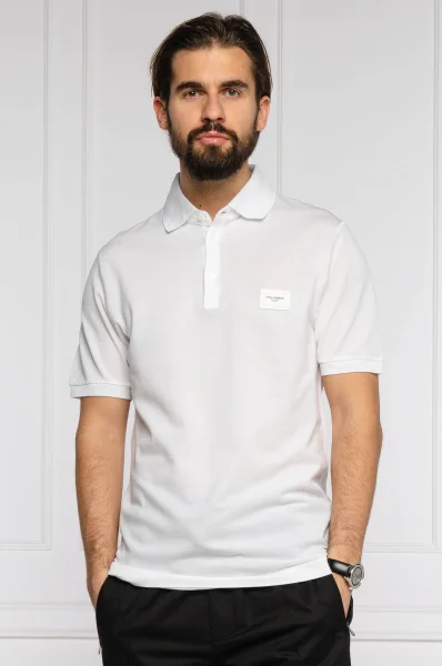 Polo majica | Regular Fit Dolce & Gabbana bijela