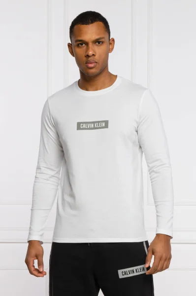 Majica dugih rukava | Longline Fit Calvin Klein Performance bijela