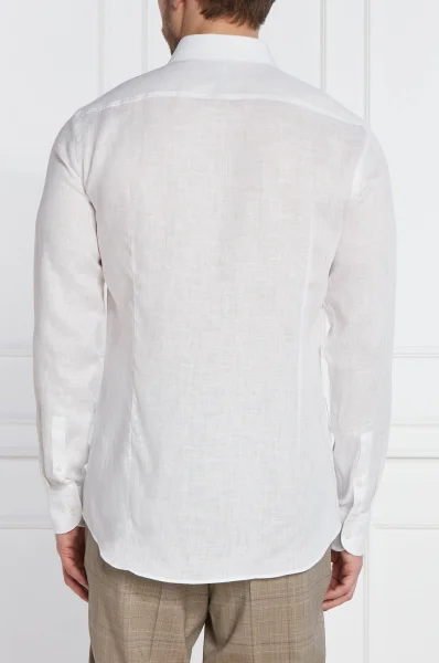 Lanena košulja H-HANK | Slim Fit BOSS BLACK bijela