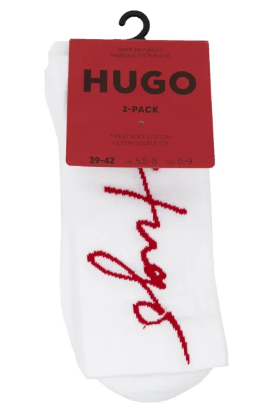 Čarape 2-pack 2P QS HANDWRITTEN Hugo Bodywear bijela