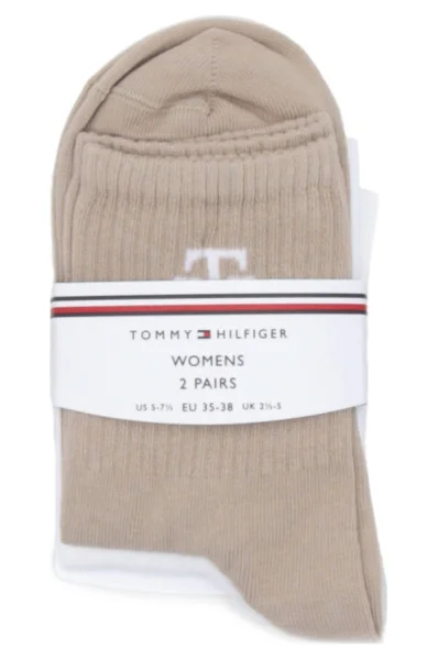 Čarape 2-pack MONOGRAM Tommy Hilfiger bež