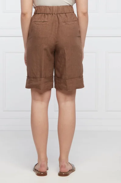 Lanene kratke hlače | Regular Fit Peserico smeđa