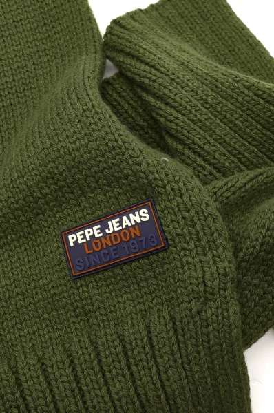 Šal | s dodatkom vune Pepe Jeans London zelena