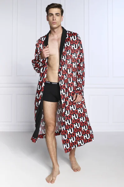 Kućni ogrtač Monogram Nightgown | Relaxed fit Hugo Bodywear crna