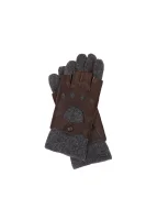 Leather gloves BOSS ORANGE smeđa