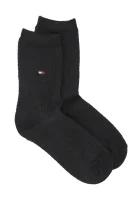 Čarape WAFFLE Tommy Hilfiger crna