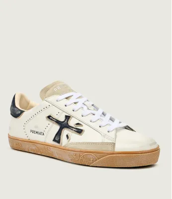 Kožne sneakers patike STEVEN Premiata | Ecru STEVEN