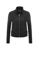 Leather jacket Sanuvo BOSS BLACK crna