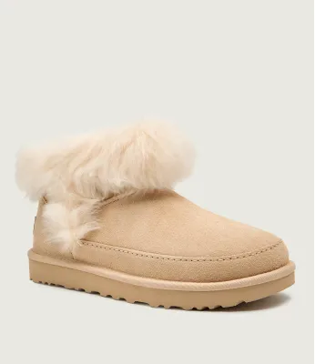 Čizme za snjeg W CLASSIC ULTRA MINI CHALET UGG | Bež shearling brušena koža 1173832