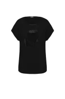 T-shirt Rhinestone Head Karl Lagerfeld crna