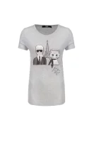 T-Shirt Karl & Choupette in Paris Karl Lagerfeld siva
