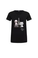 T-shirt Karl & Choupette in Paris Karl Lagerfeld crna