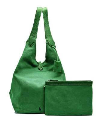 Shopper torba + torbica za sitnice PLAY POLO RALPH LAUREN | Zelena 428949865