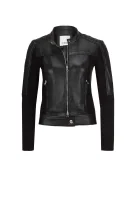 Diligente Leather Jacket Pinko crna