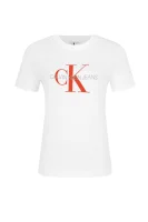 T-shirt SATIN MONOGRAM RELAX | Regular Fit CALVIN KLEIN JEANS bijela